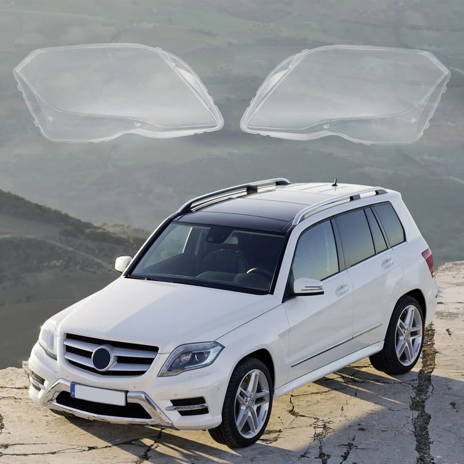 Headlight Lens Covers for 2013-2015 Mercedes-Benz GLK X204 GLK250 GLK280 GLK300