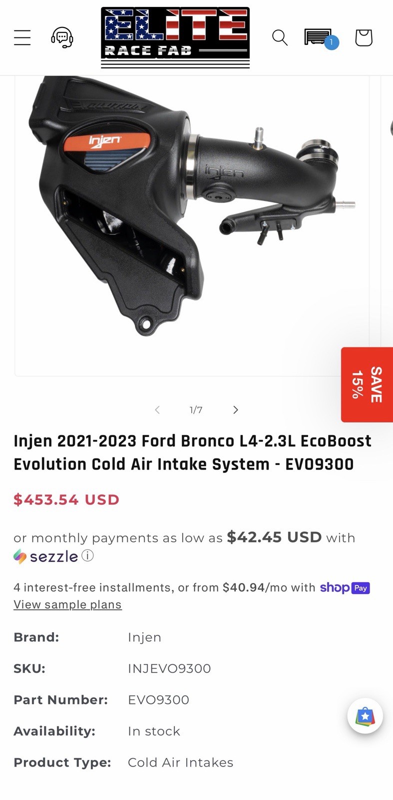 Injen Cold Air Intake System For 21-24 2.3L Ecoboost Bronco Injen Cold Air Intake System For 21-24 2.3L Ecoboost Bronco