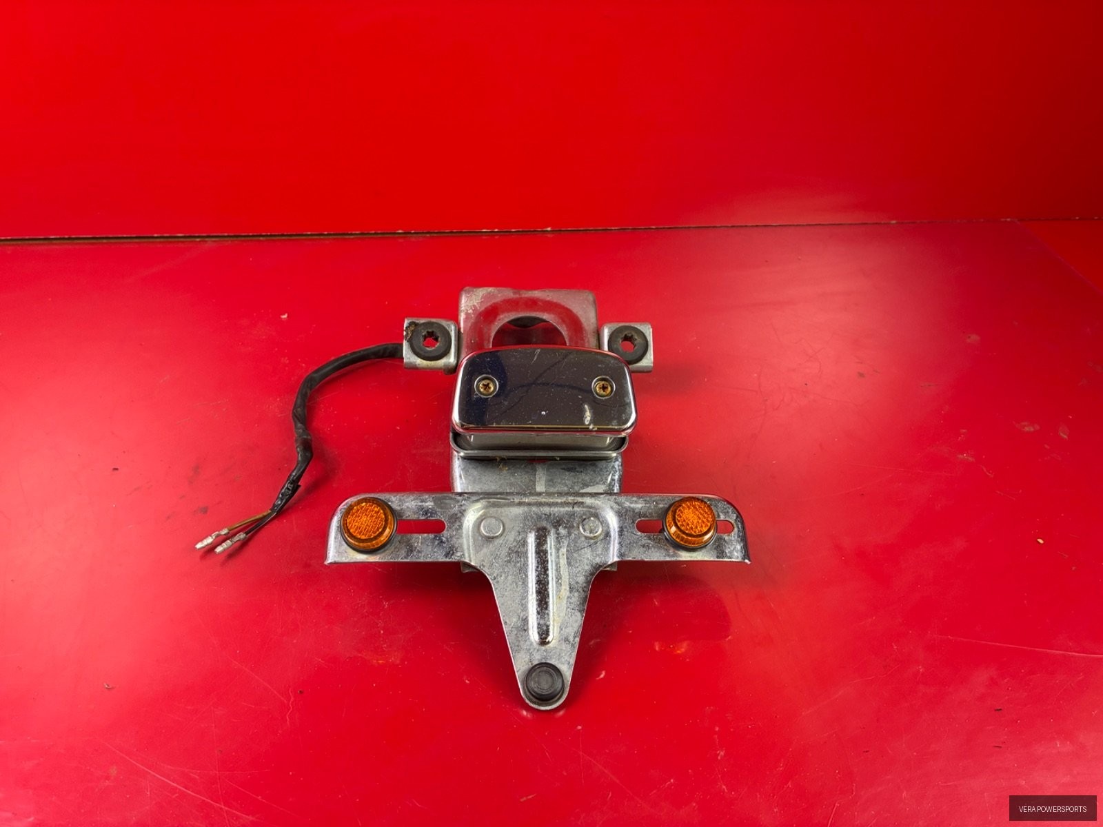 2002 Suzuki Intruder VS1400 License Plate Bracket w/ Light & Reflectors