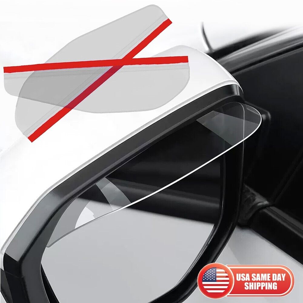 2x Clear Car Rear View Side Mirror Rain Board Sun Visor Eyebrow Guard Decorate