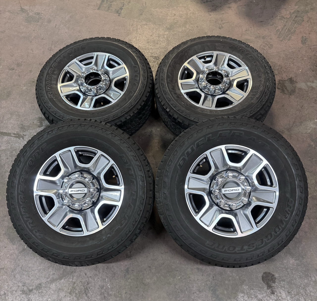 OEM \'05-\'26 Ford F-250 F-350 Used 10480 Wheels 275/70R18 Bridgestone AT Tires LT