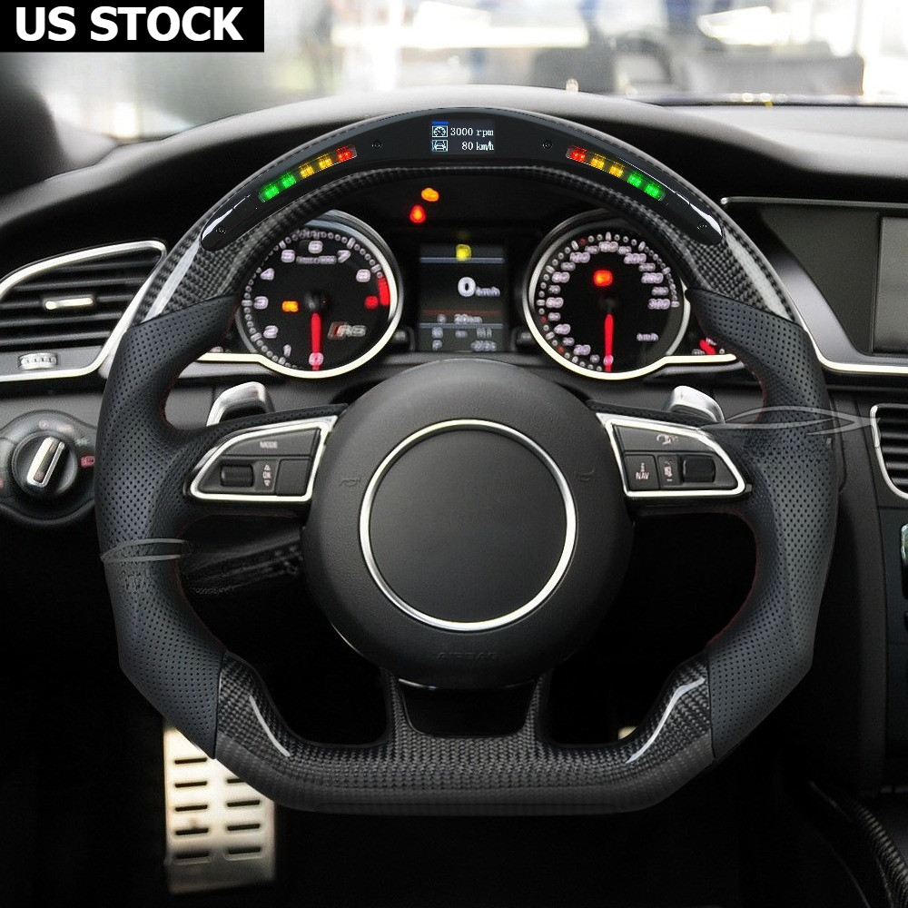 For 2012-16 Audi A3 A4 A5 RS4 RS5 S3 S4 SQ5 LED Real Carbon Fiber Steering Wheel