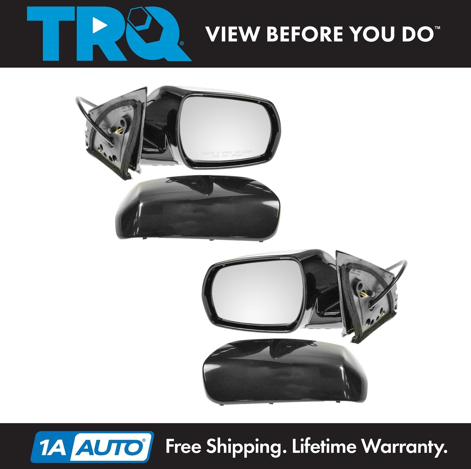 TRQ Black Power Side Mirror Pair Set for 05 06 07 Murano