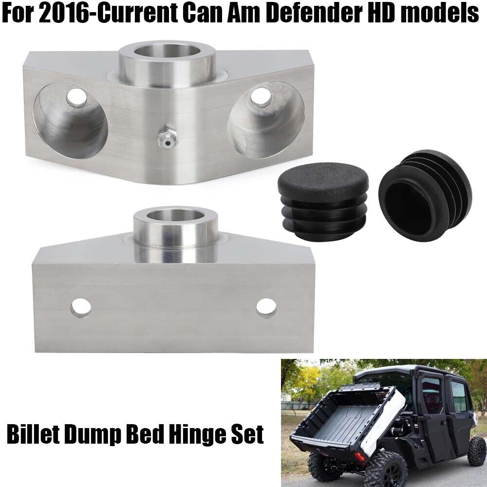 For 2016-24 Can-Am Defender Billet Dump Bed Hinge Kit Pair Defender HD5 HD8 HD10