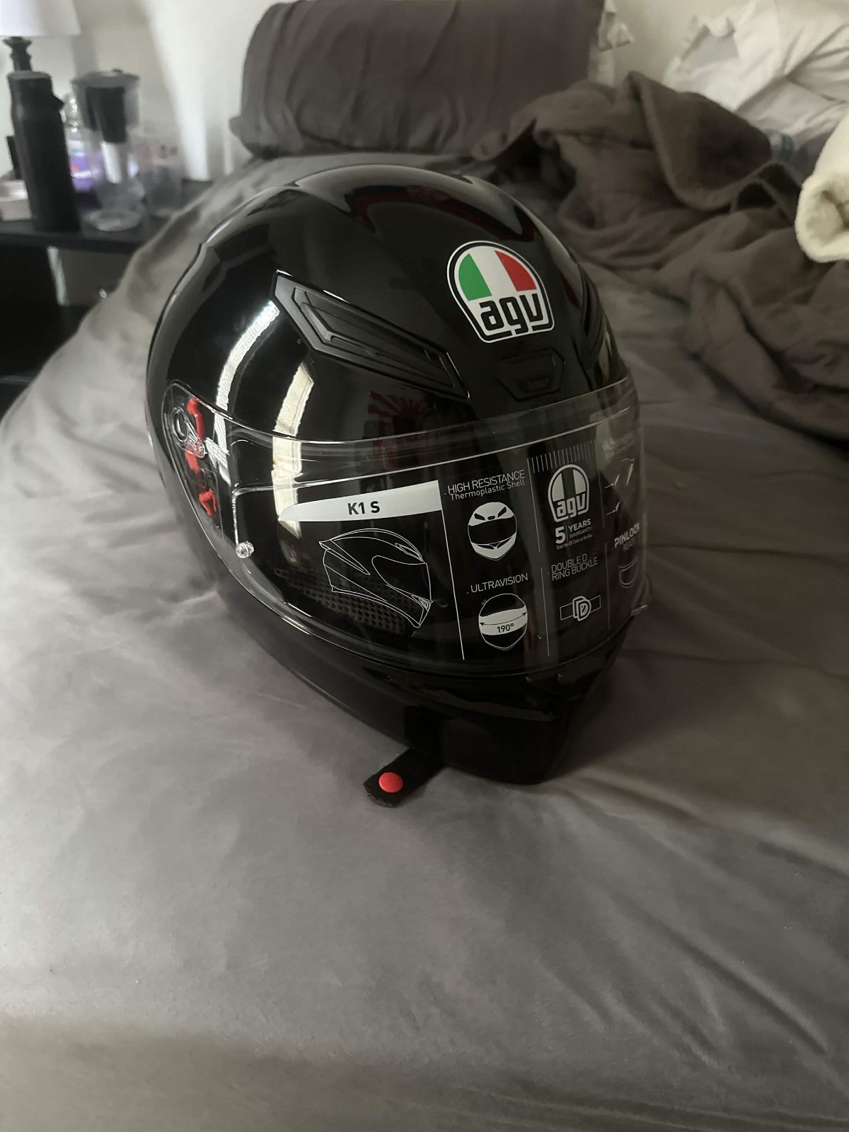 AGV K1 S Solid Gloss Full Face Motorcycle Racing Helmet Size XL Almost New