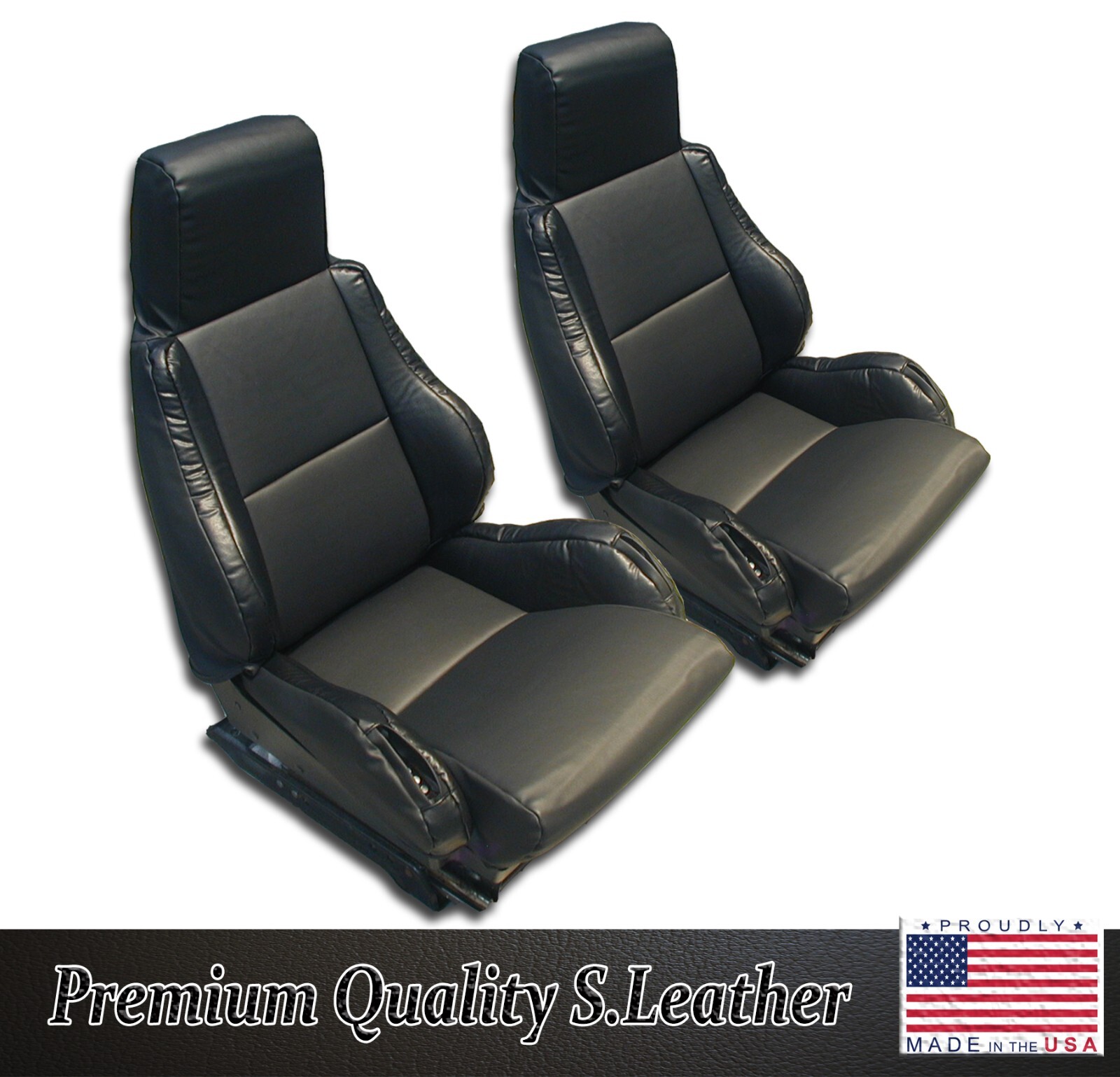 for 1984-1993 CHEVY CORVETTE C4 SPORT TYPE5 CUSTOM FIT PAIR SEAT COVERS BLACK