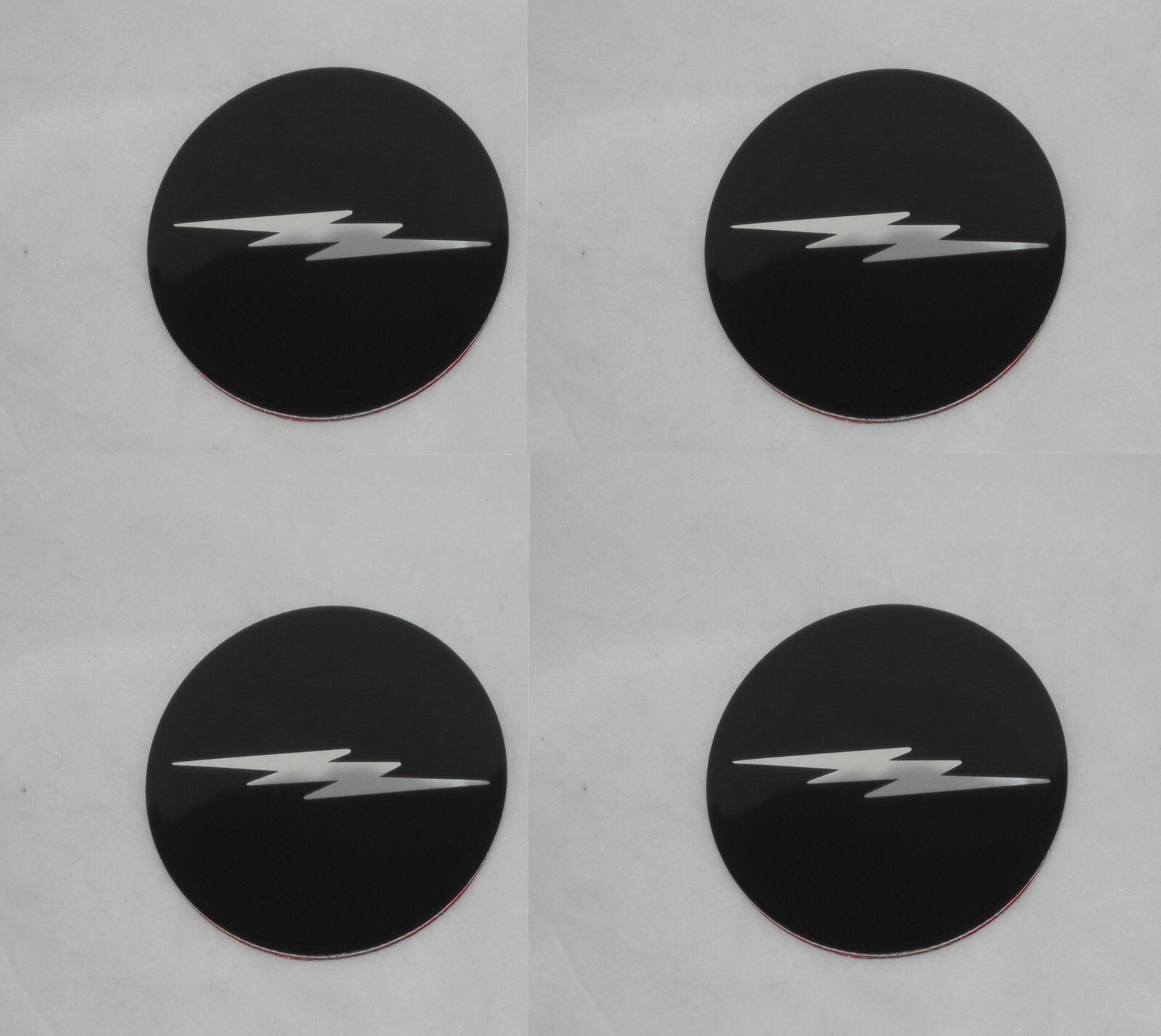SET OF 4 LIGHTNING LOGO FORD SVT WHEEL RIM CENTER CAP STICKERS 60MM DIAMETER 