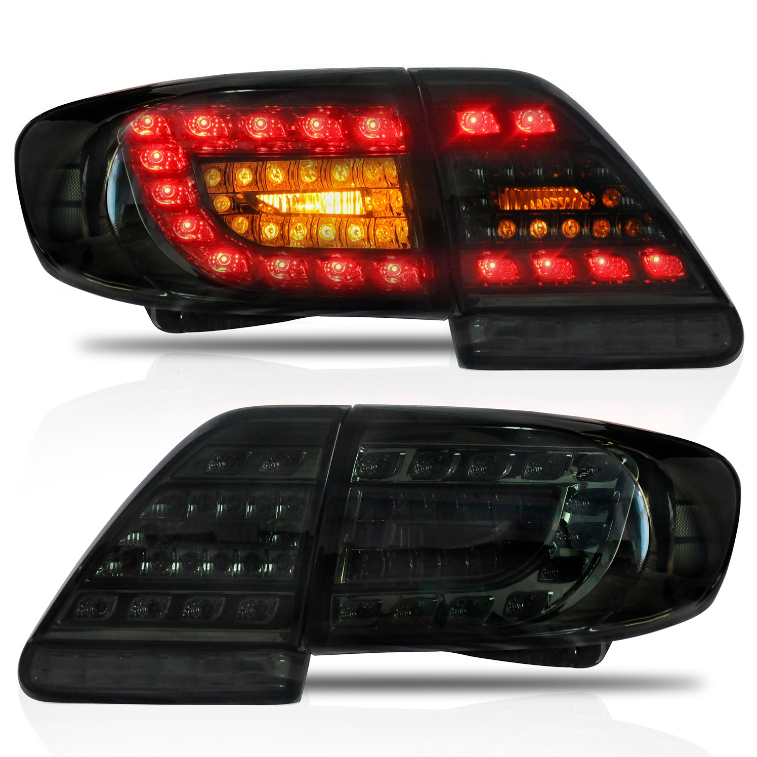 VLAND Smoked Taillights LED For Toyota Corolla 2011-13 Rear Lamps Assembly Lamp