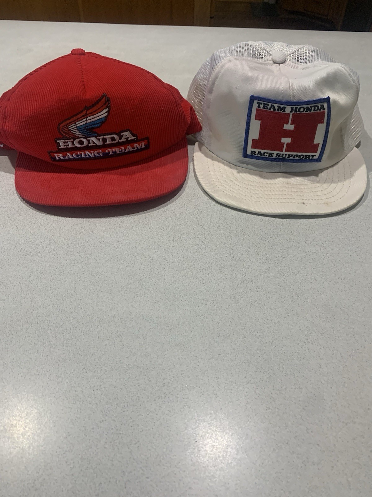 Two Vintage Honda Motorcycle Racing Caps from the eighties (never worn) Two Vintage Honda Motorcycle Racing Caps from the eighties (never worn)