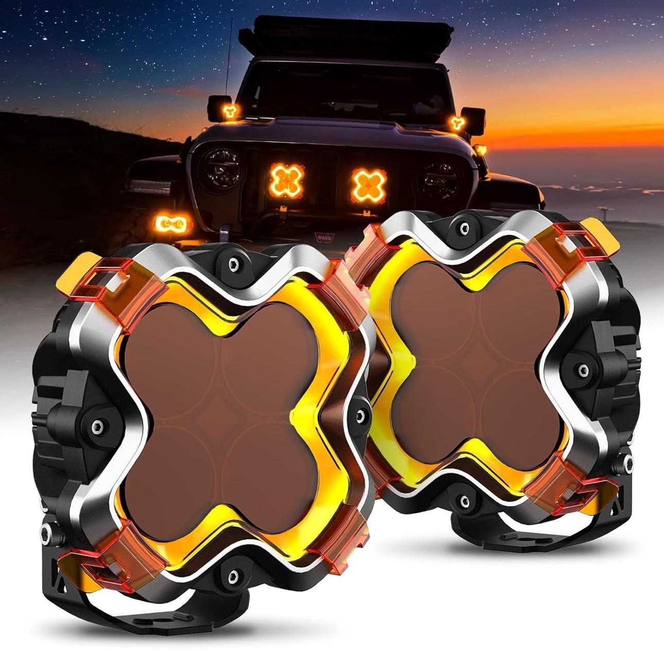 NOVSIGHT HALO Series 6 Inch LED Pods Work Spot Flood Combo Beam Offroad Lights