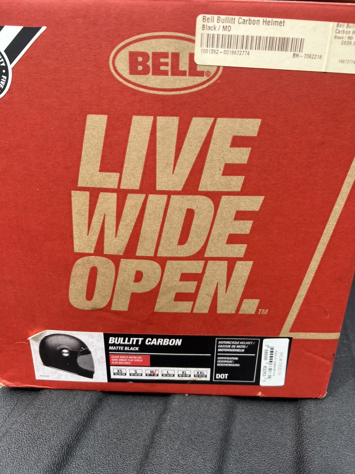 Bell Bullitt Carbon Motorcycle Helmet in Black size Medium w/ Bluetooth Speakers