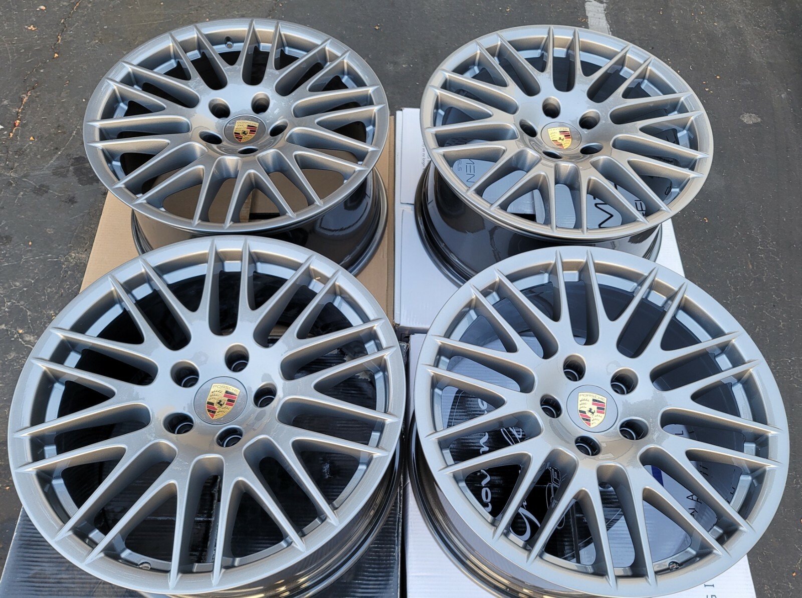 20 NEW REFINISH GUNMETAL PORSCHE CAYENNE RS SPYDER OEM FACTORY WHEELS RIMSGERMAN
