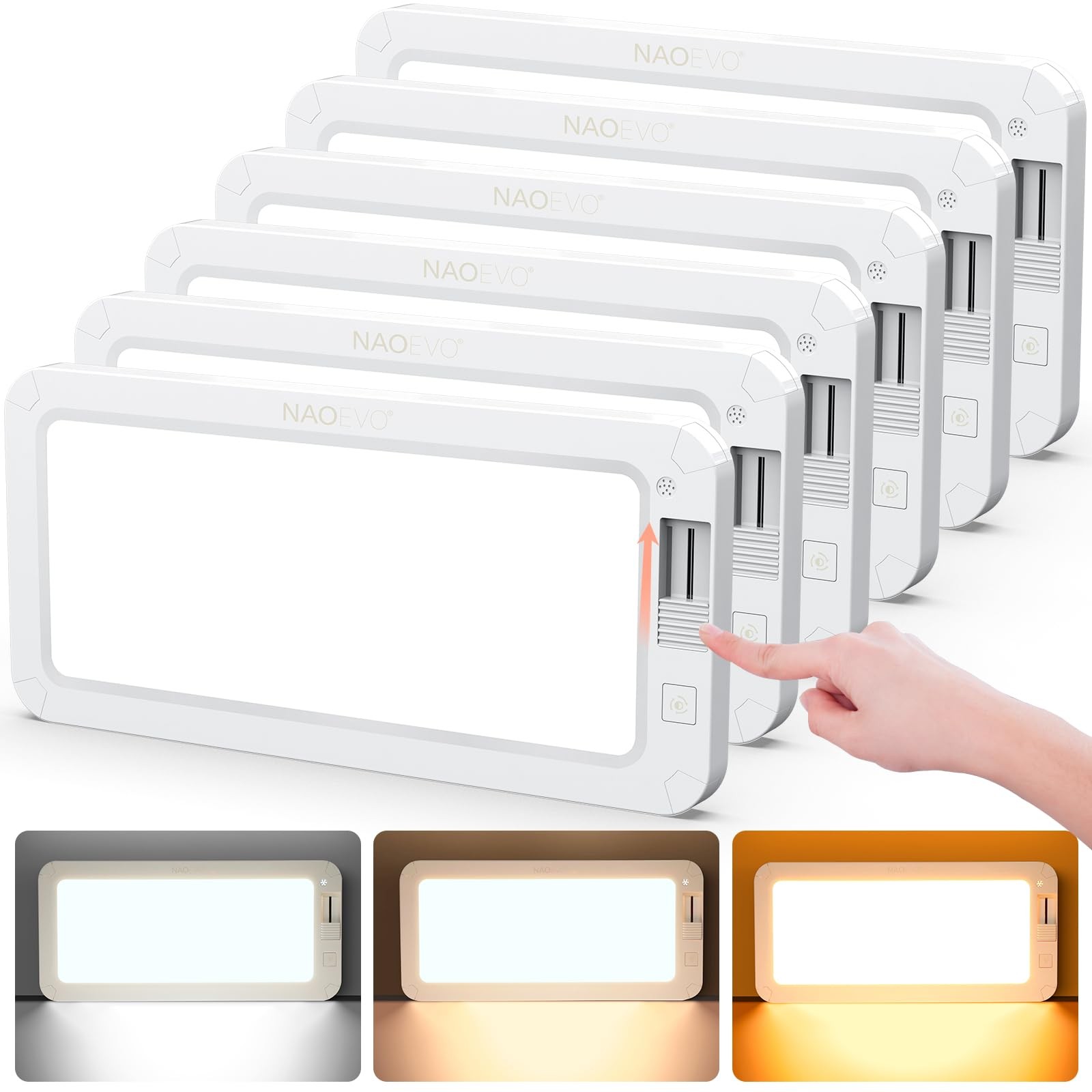 NAOEVO RV Lights Interior 2070LX, 1500LM LED 6 Pack, White 