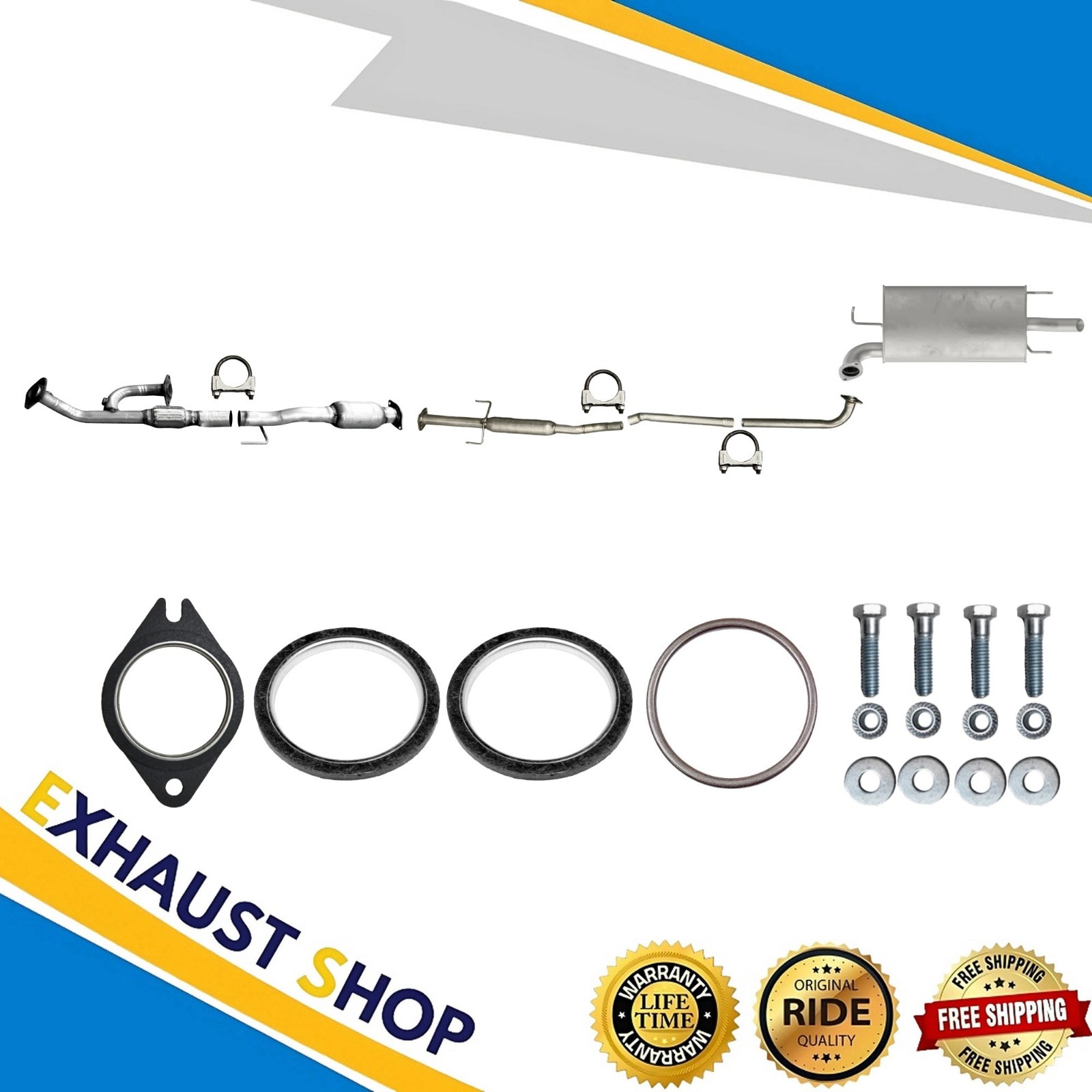 Front Catalytic+Resonator+Muffler For 04-06 Lexus ES330| 04-08 ToyotaSolara 3.3L