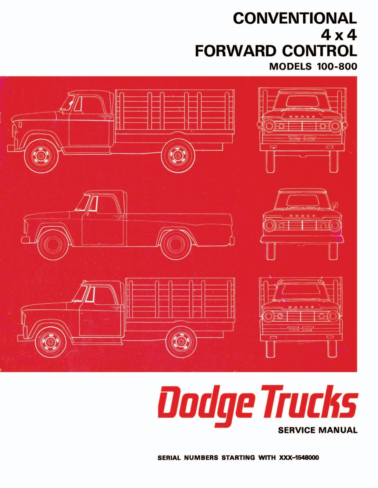 1966 Dodge Truck 100-800 Service Shop Manual Paperback Reprint