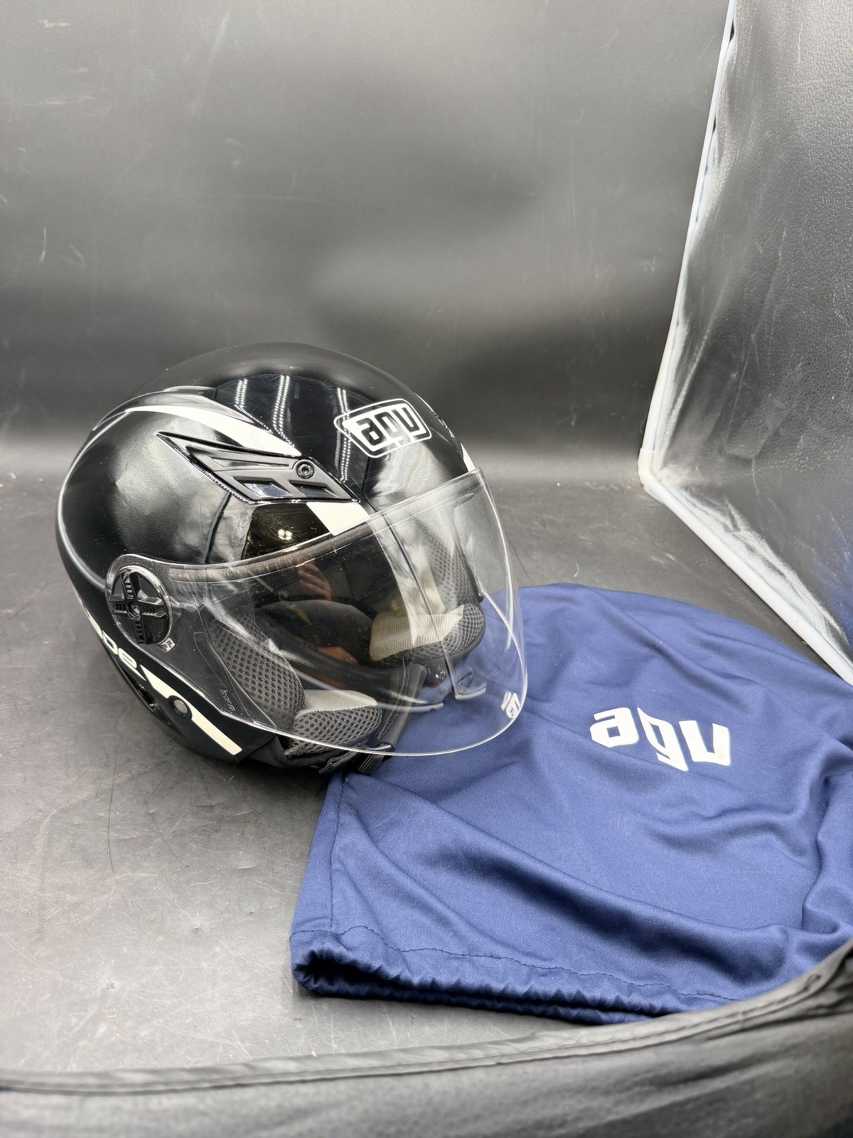 RARE AGV Blade Helmet Mens Size Large Black/White