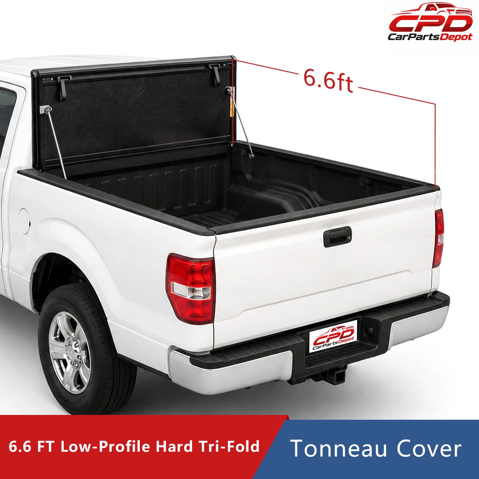 6.5FT Low Profile Flip Up FRP Tonneau Cover For 2004-2014 Ford F-150 & Lincoln
