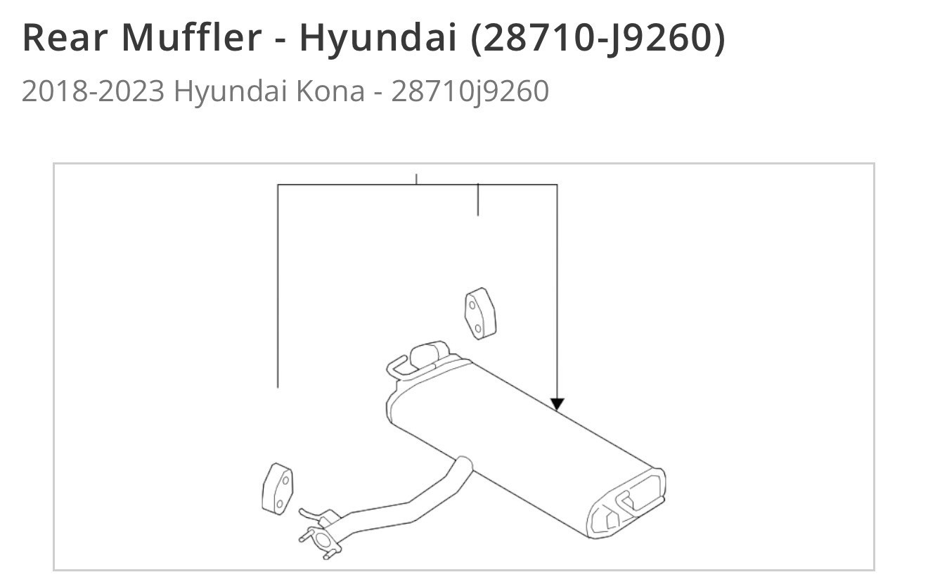 OEM Hyundai Kona Rear Muffler (2018-2023) | 28710-J9260