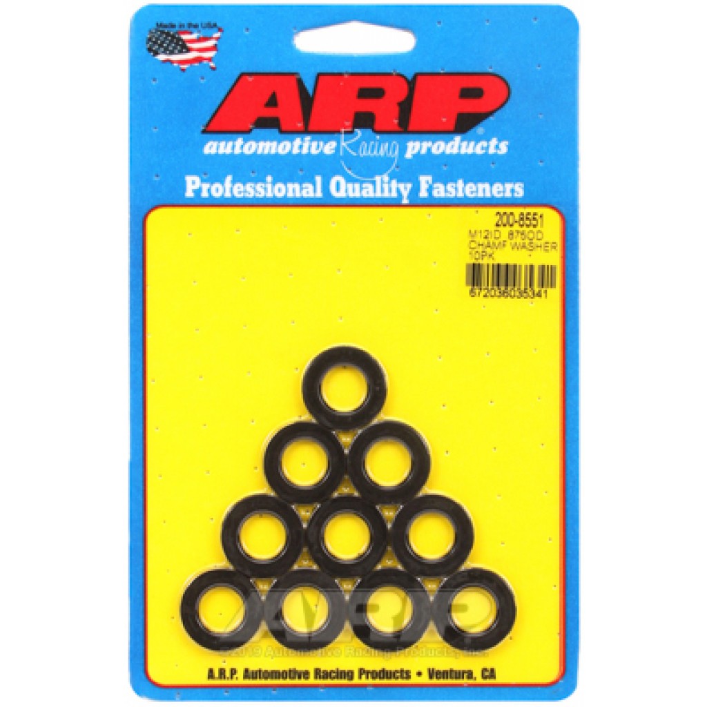 ARP Black Washers M12 ID .875 OD - Pack of 10