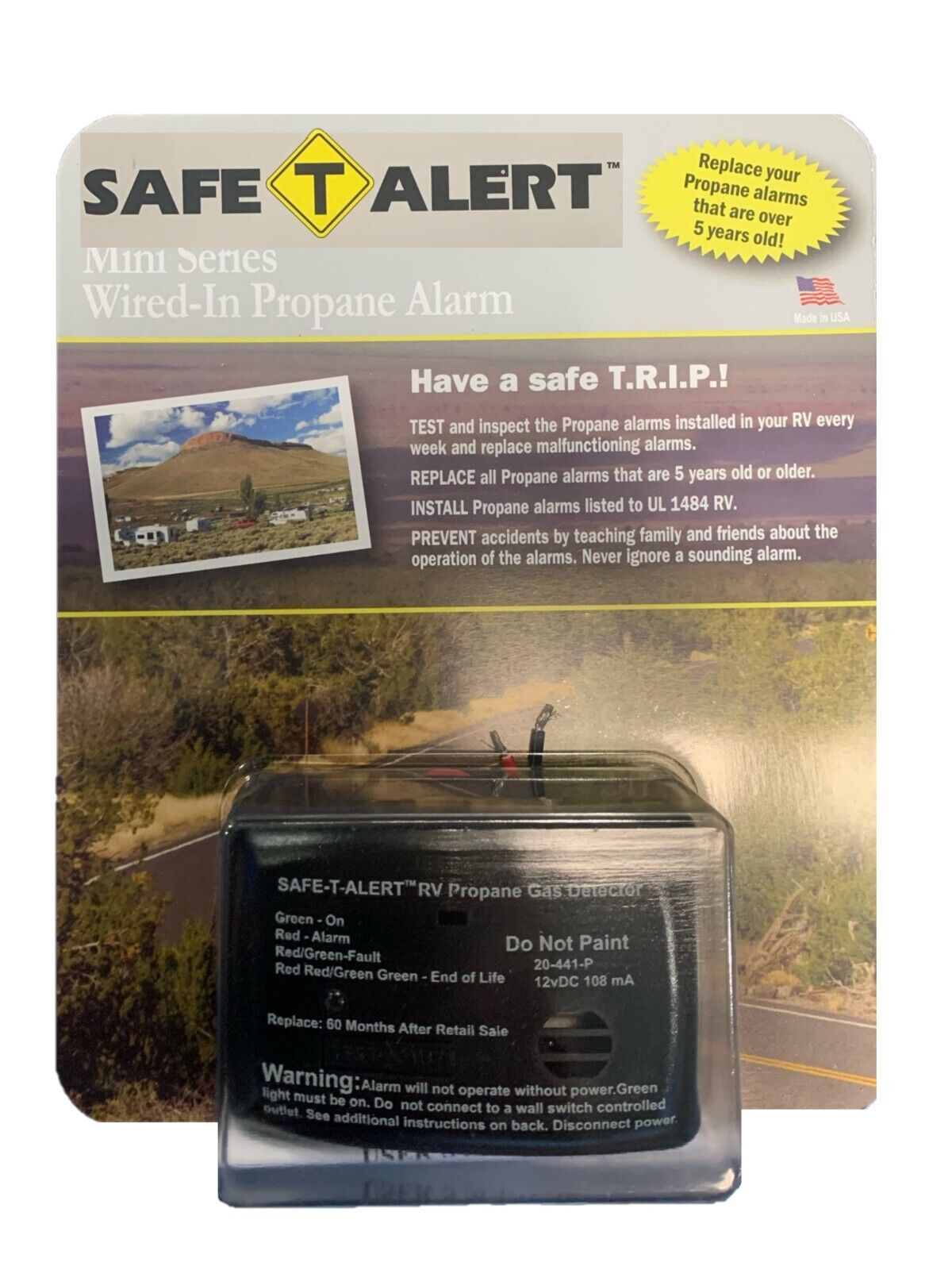 MTI Industry Safe-T-Alert Propane Carbon Monoxide Gas Detector Camper Boat RV