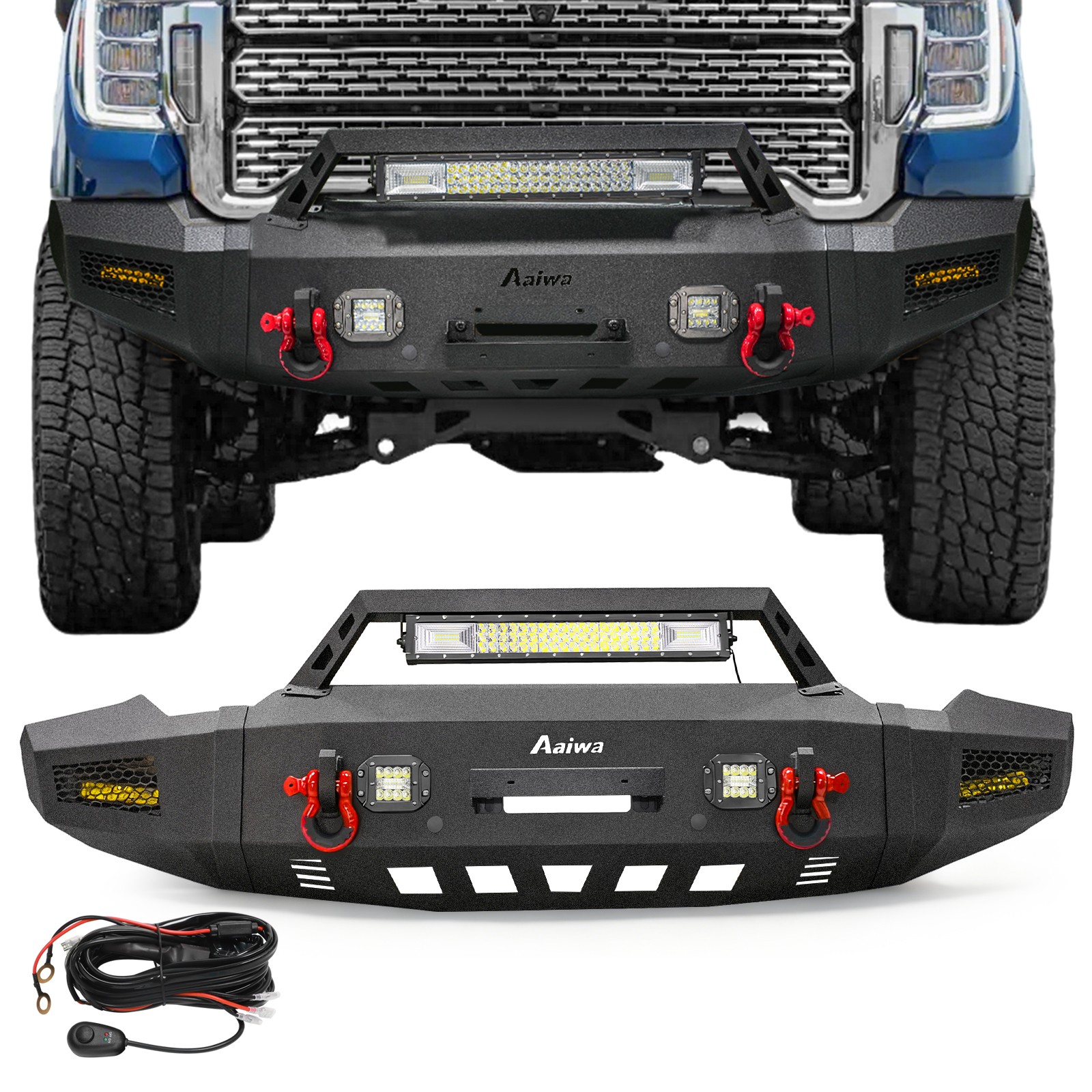Fits 2020-2023 GMC Sierra 2500/3500 Front or Rear Bumper with Lights
