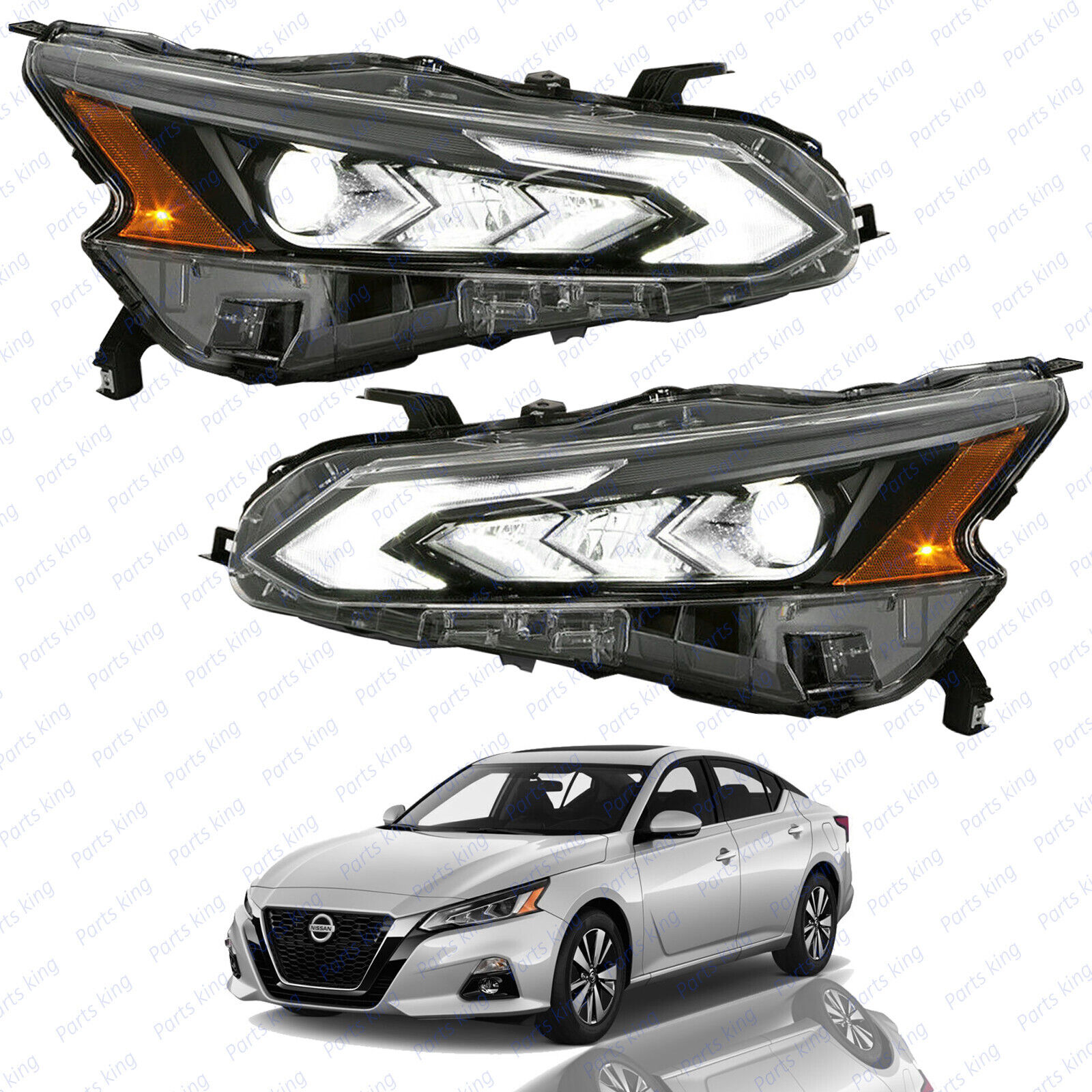 For 2019 2020 2021 Nissan Altima Driver Passenger LED Headlight Assembly LED 2pc