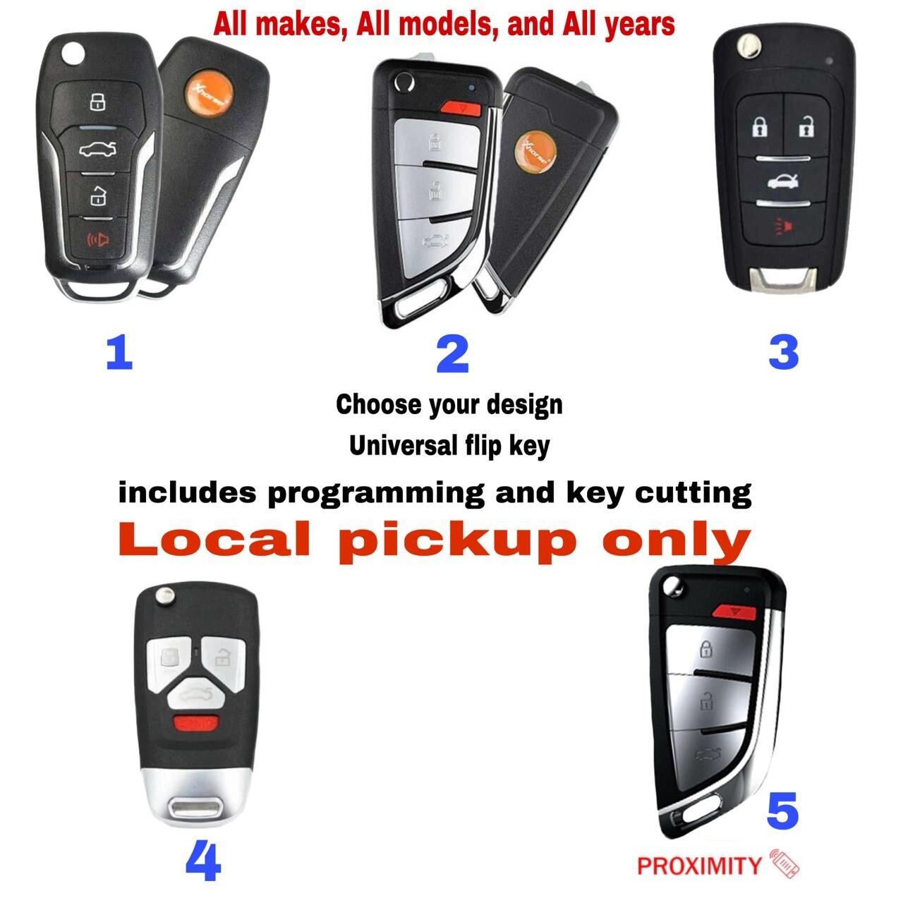 Universal Flip Key for 2001-2006 Audi A4 A6 4-Button PN: 8Z0837231F MYT8Z0837231