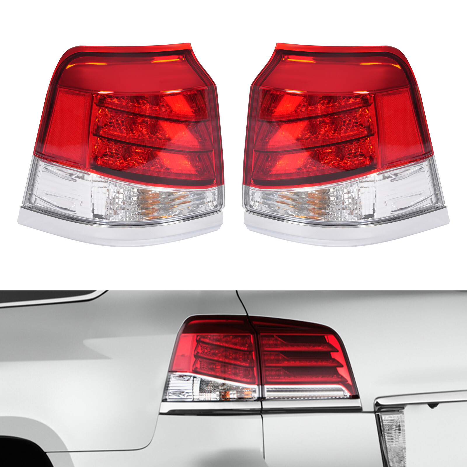 For 2012-15 LEXUS LX570 Rear LED Tail Light LED DRL Brake Lamps Outer Left+Right