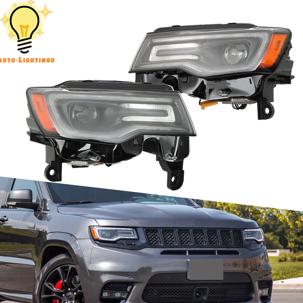 Headlights Halogen Upgrade LED Left&Right For Jeep Grand Cherokee 2017-2021