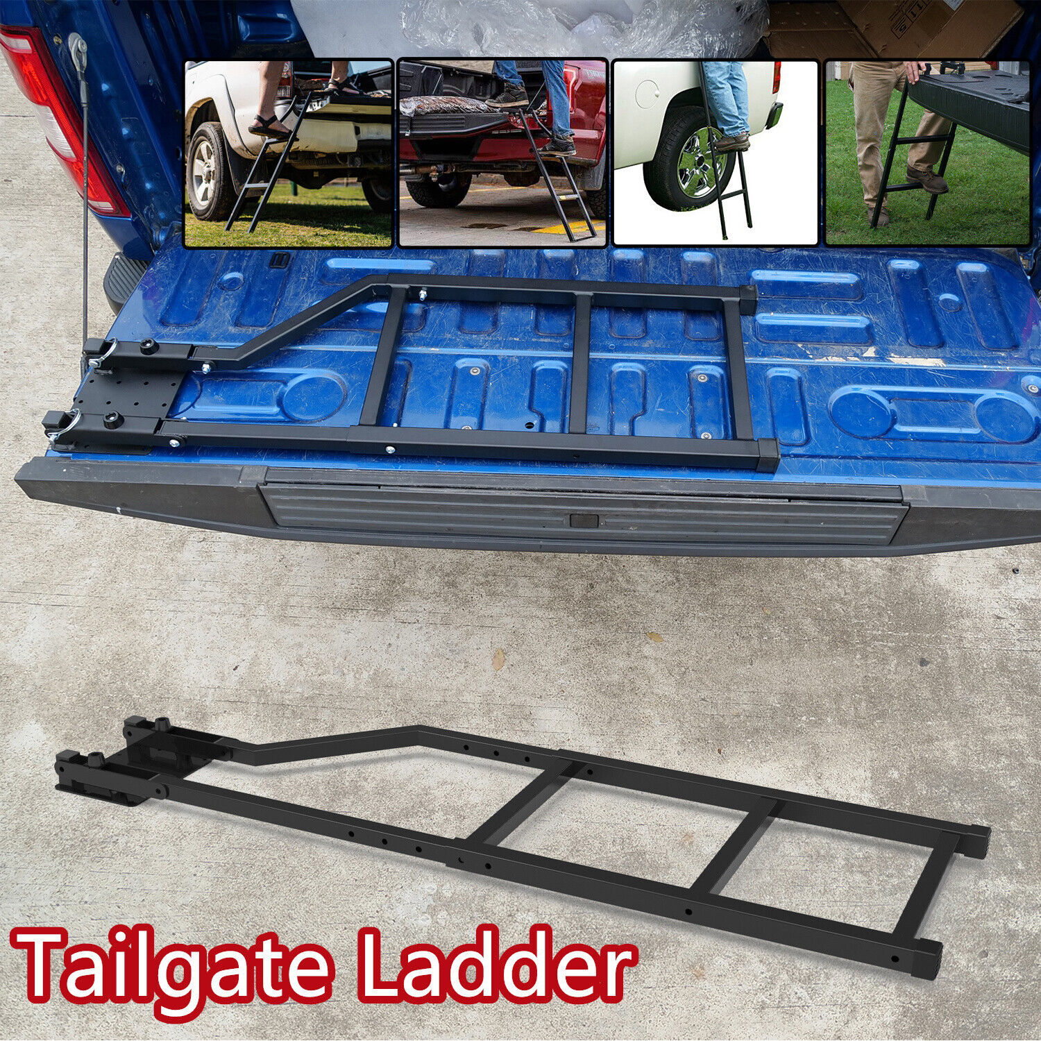 Universal Tailgate Ladder Adjustable Rear Gate Step Ladders for Pickup Truck