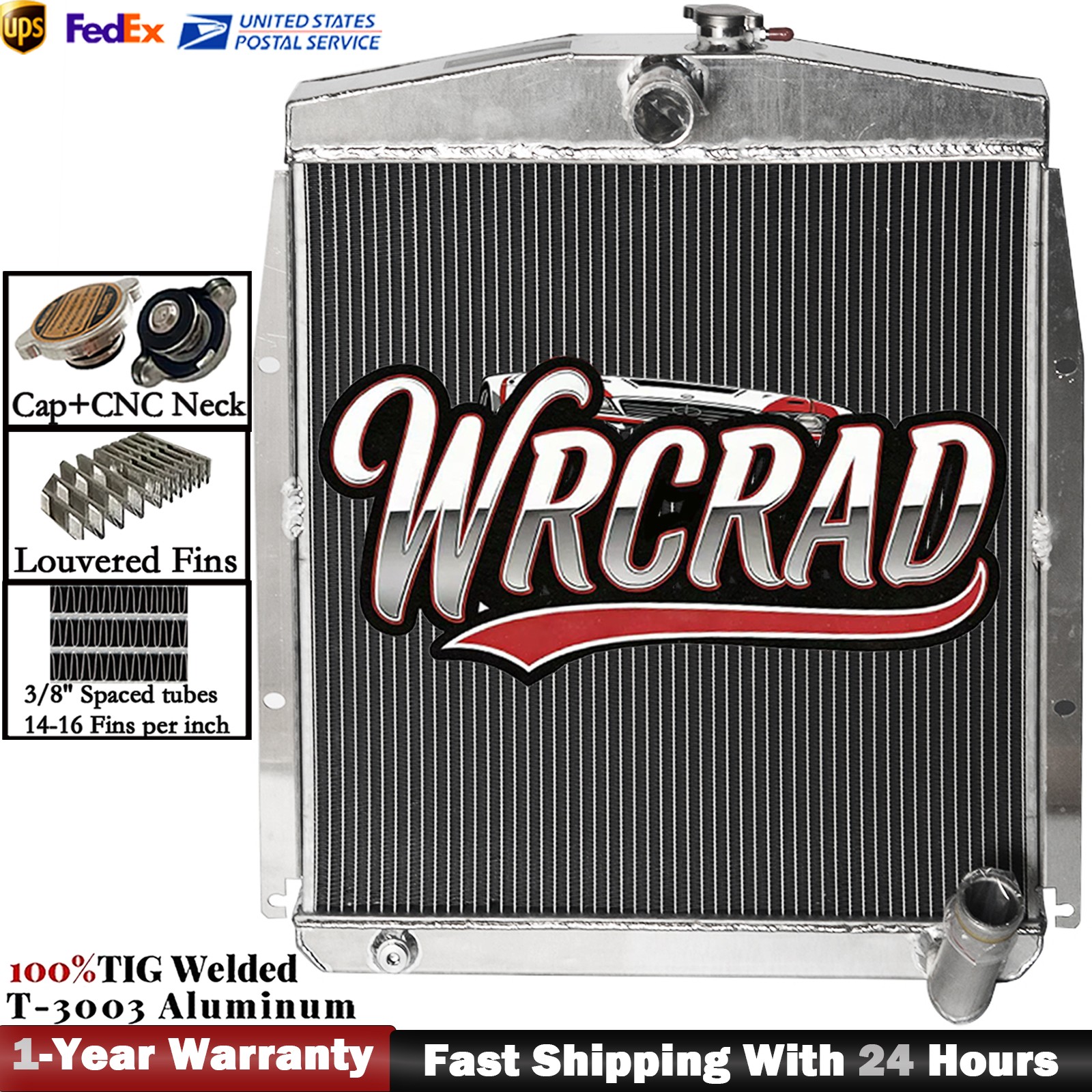 Radiator fits 1949-1954 Pontiac Catalina / Chieftan / Star Chief / Silver Streak