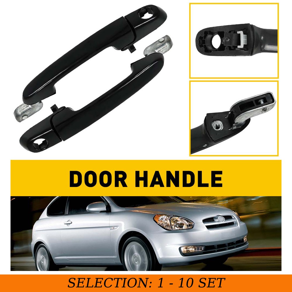 2-20PCS Door Handle Exterior Front Black For 2006-2011 Hyundai Accent Left&Right