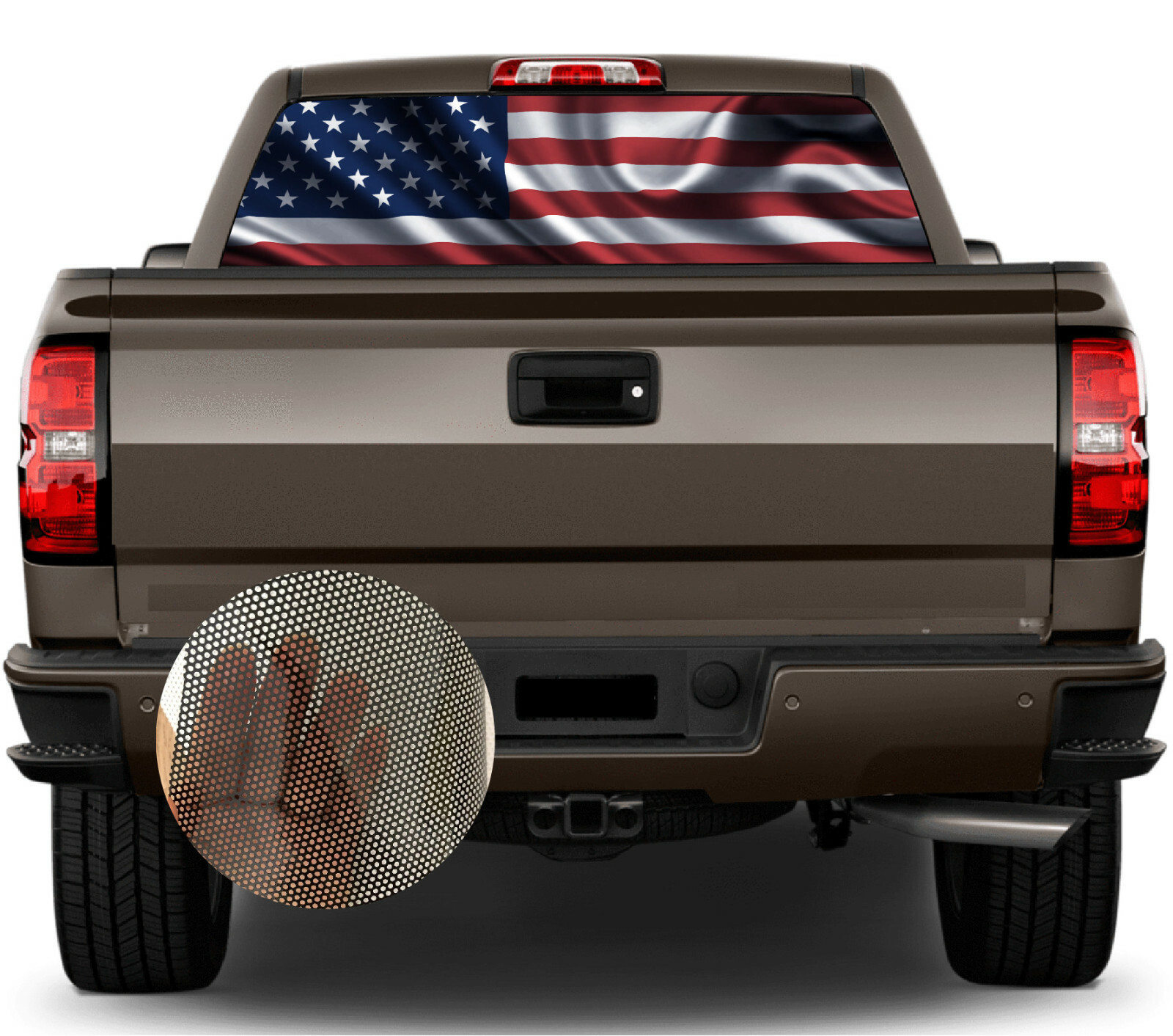 AMERICAN FLAG Rear Window Perforated Decals for Truck & SUV Van Made in USA