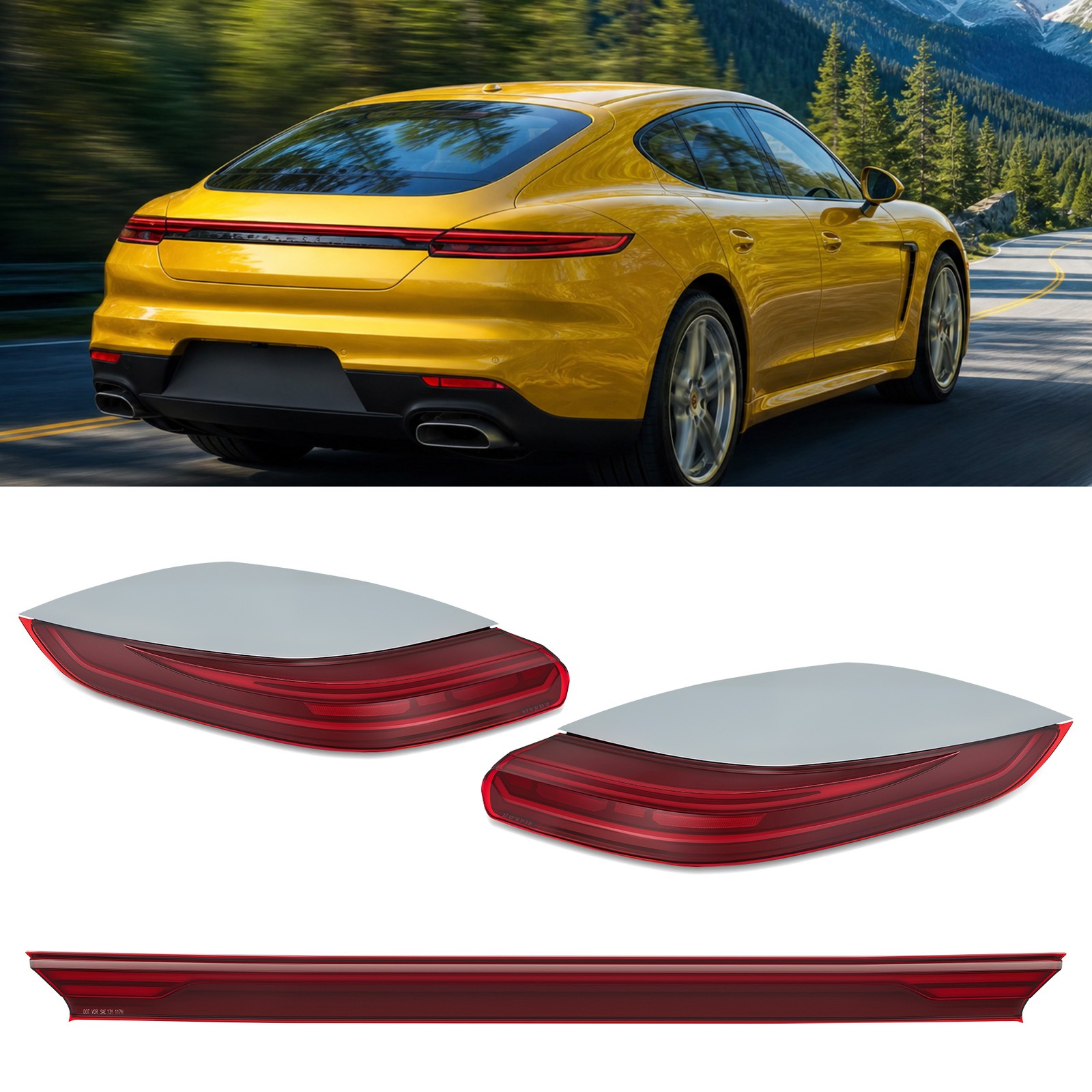 Upgrade 971 Style Brake Light LED Rear Tail Light For Porsche Panamera 2014-2016