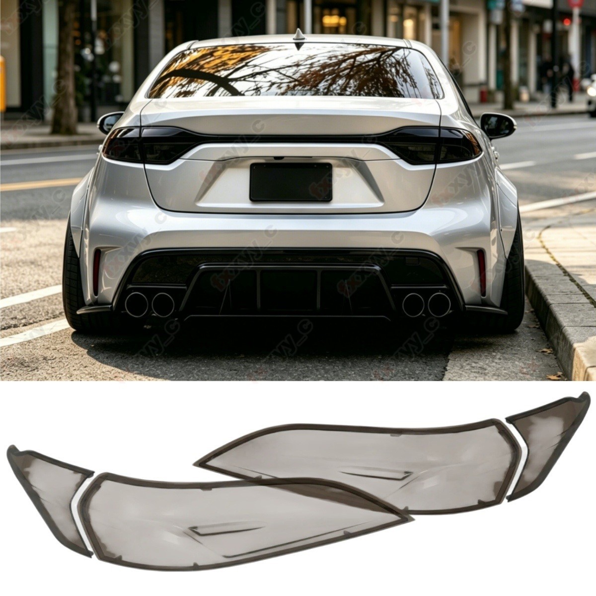 Smoked Black Tail Light Guard Decor Cover Fit For Toyota Corolla Sedan 2020-2026 Smoked Black Tail Light Guard Decor Cover Fit For Toyota Corolla Sedan 2020-2026