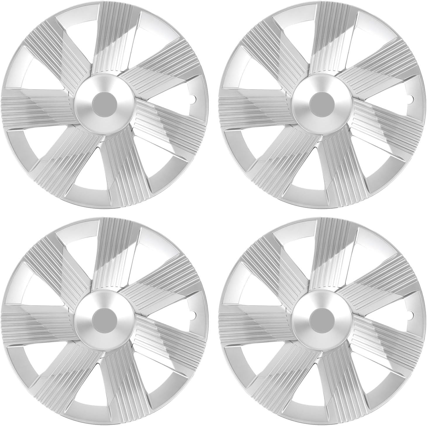 4Pcs 19in Sporty Car Wheel Hub Cap Covers, Silver ABS for Tesla ModelY 2021-2023