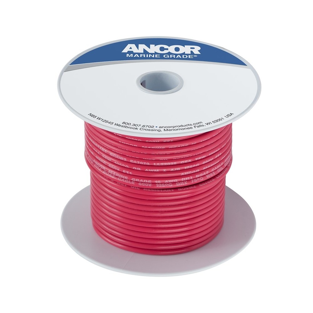 ANCOR MARINE GRADE PRODUCTS 102810 16 Ga Red Tinned Wire 100\'
