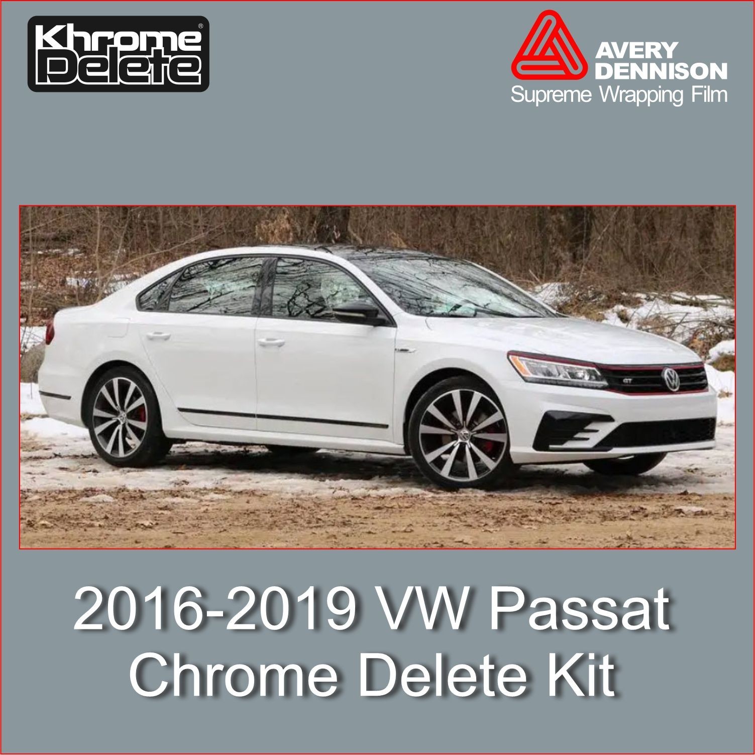Chrome Delete Wrap fitting the 2016-2019 VW Passat (Glossy Black)