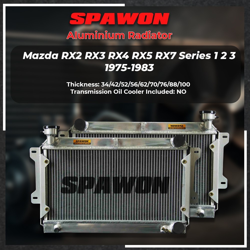Direct Fit Aluminum Cooling Radiator Mazda RX2 RX3 RX4 RX5 RX7 75-83 SPAWON Direct Fit Aluminum Cooling Radiator Mazda RX2 RX3 RX4 RX5 RX7 75-83 SPAWON