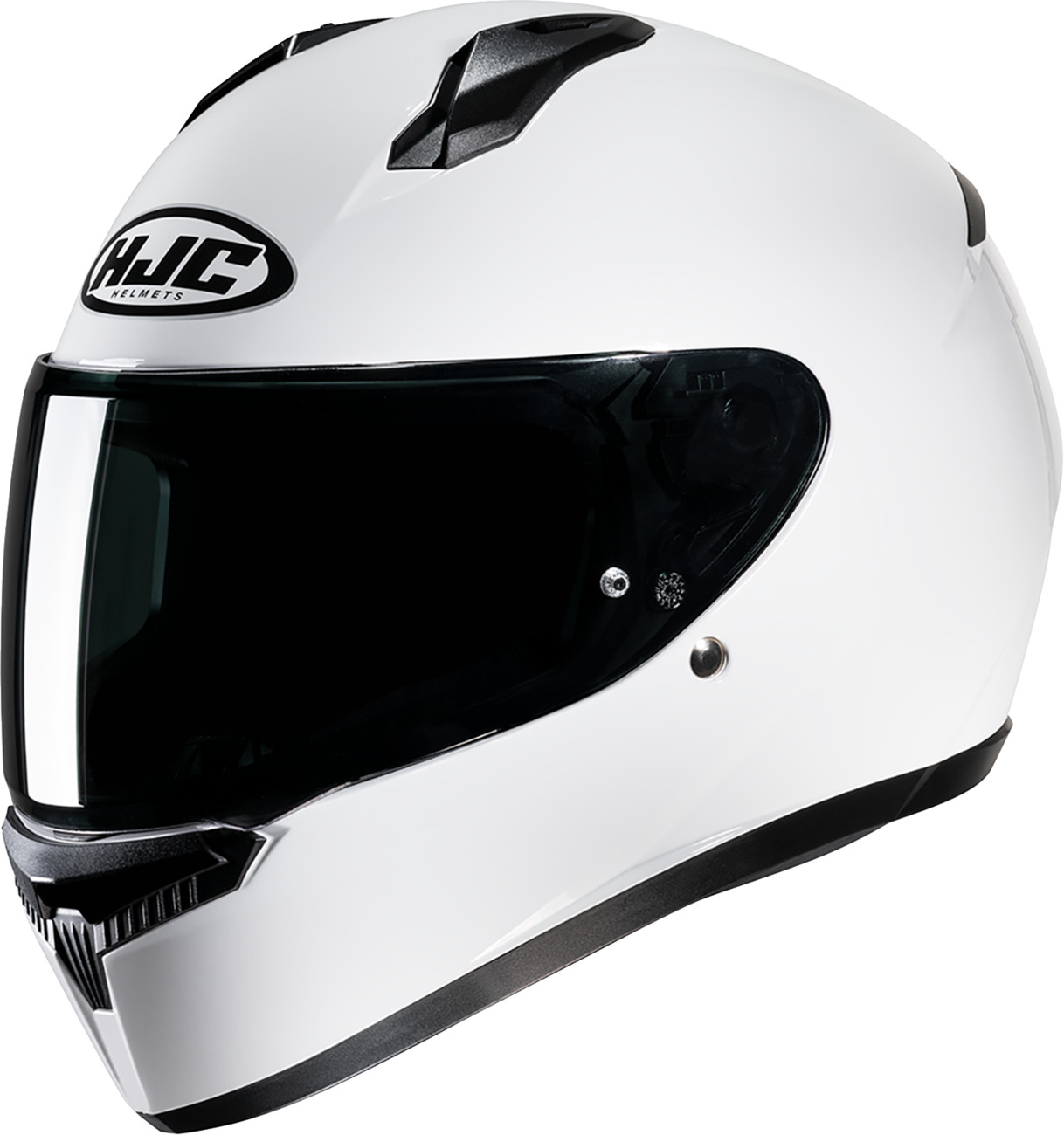 HJC C10 Solid White Helmet Medium Polycarbonate Shell FP54EUS5XWHV