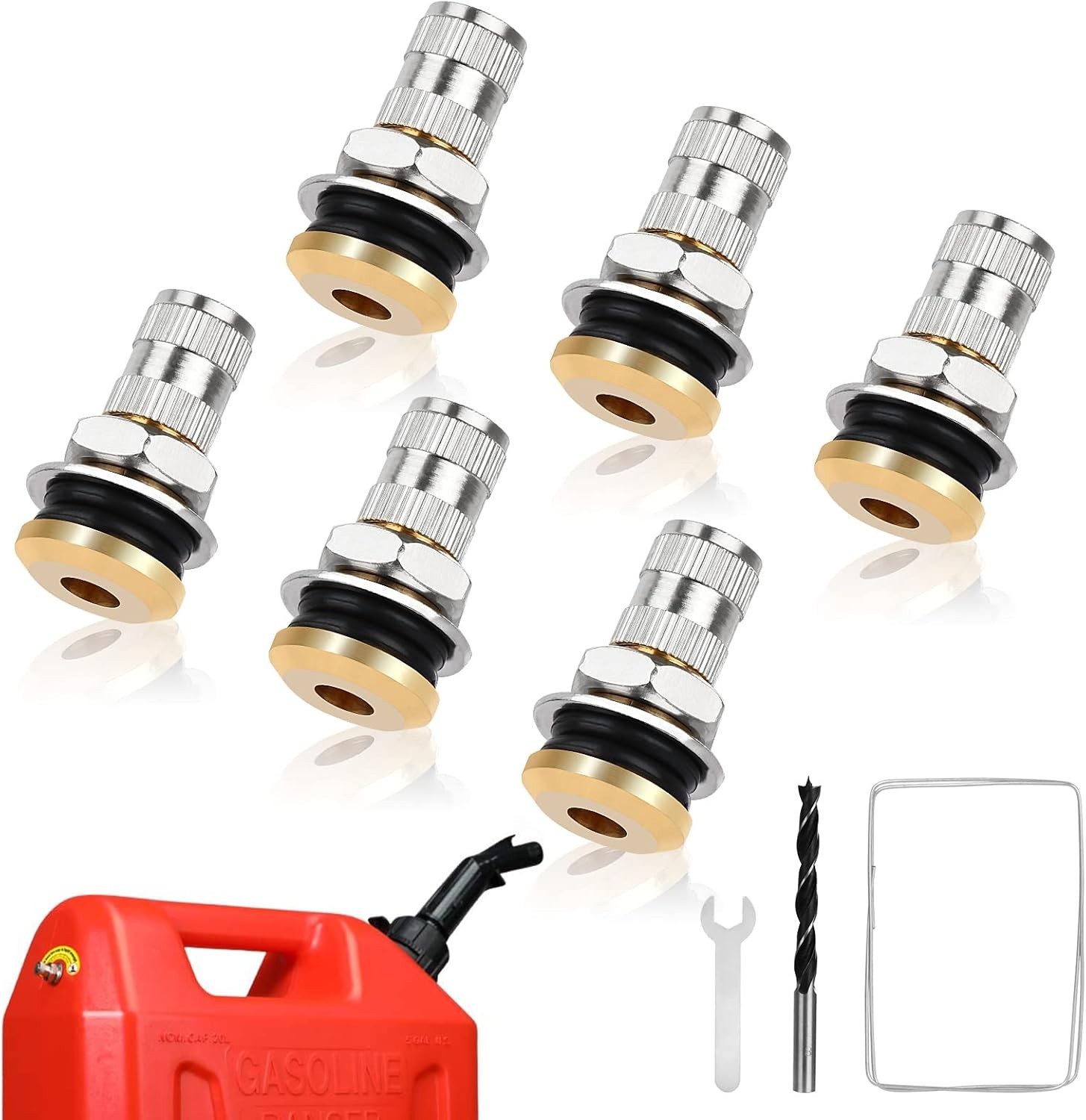 Gas Can Vent Caps | 6 Pack Fuel Tank | Metal 6 Packs, 6 Packs 