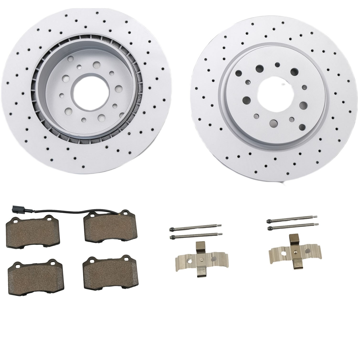 Rear Drilled Rotors Brake Pads for 2009-2018 Maserati GranTurismo 4.2L 4.7L