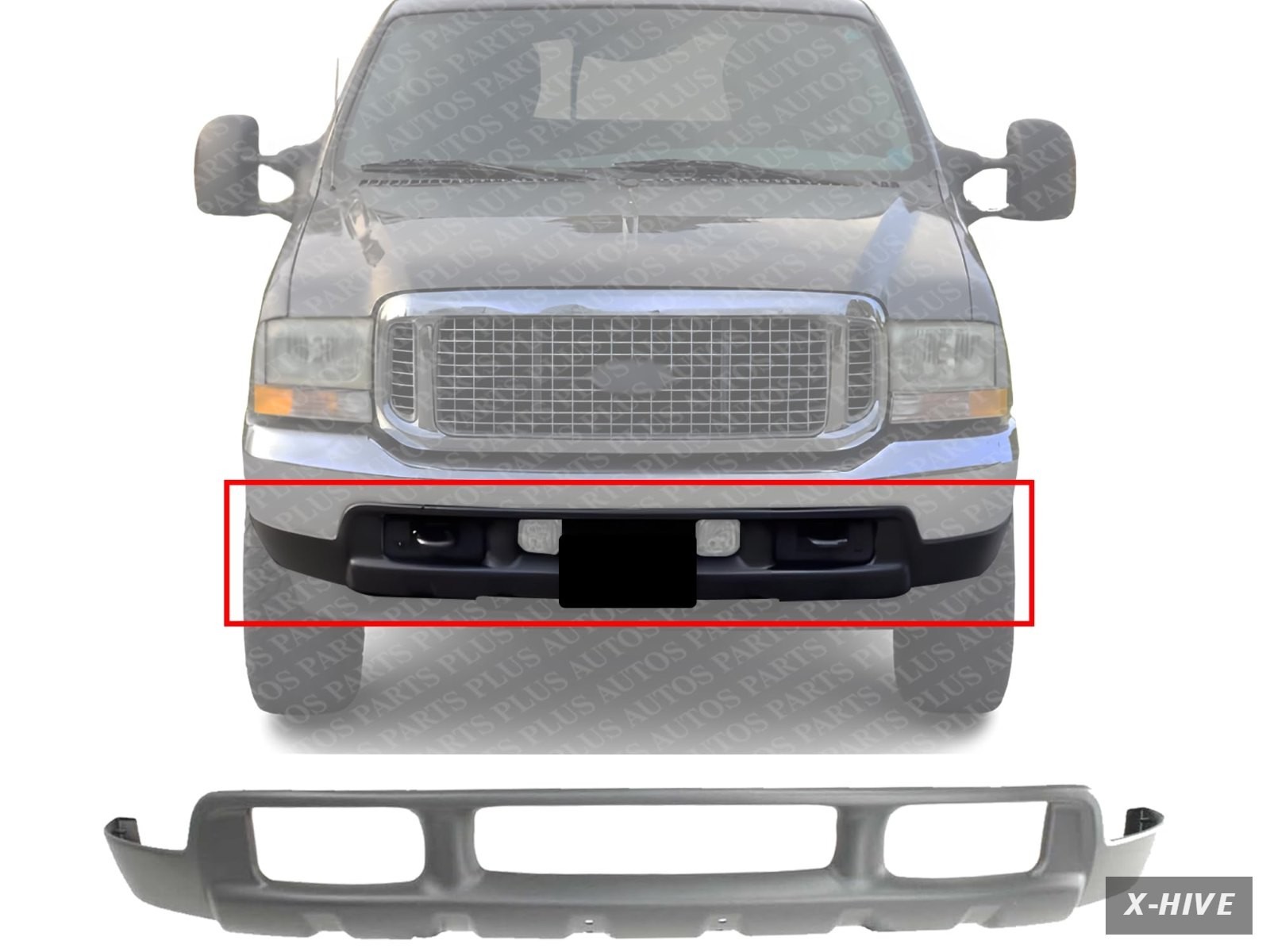Bumpers AUTOS PLUS Front Bumper Upper Valance Panel Textured Direct Replacement
