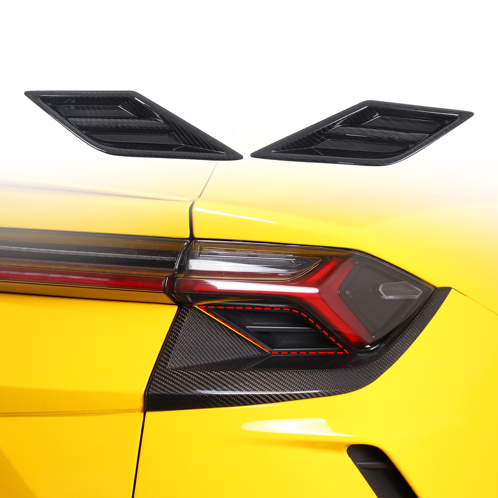 Real Carbon Fiber Rear Bumper Taillight Lower Trim For Lamborghini URUS 18-23 US