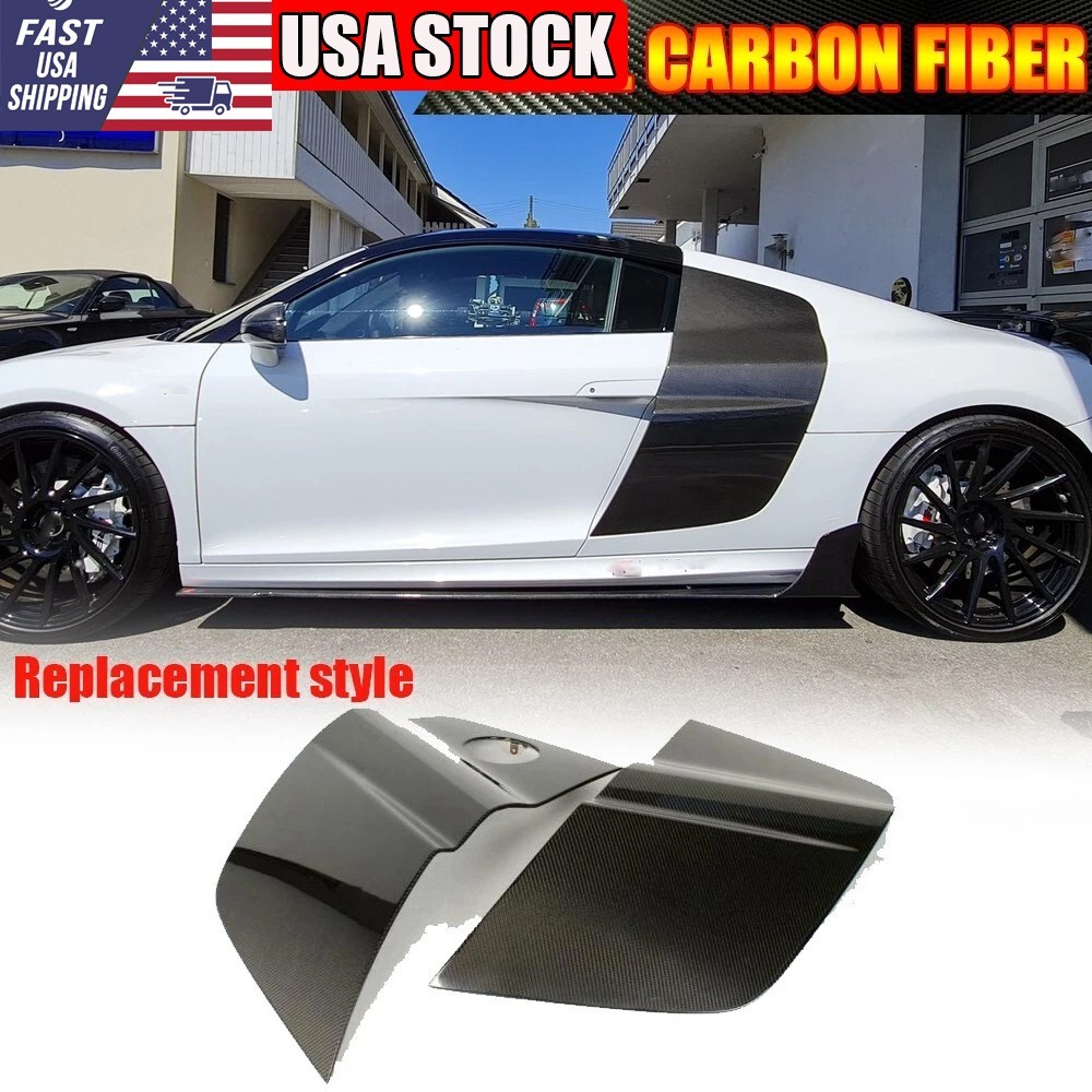 Fits Audi R8 V8 V10 Coupe 2008-2015 Side Door Fenders Blade Trims REAL CARBON