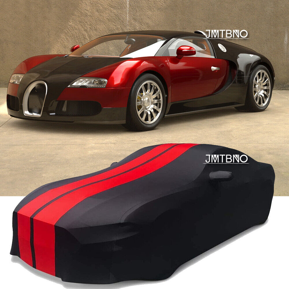 For Bugatti Veyron Satin Stretch Indoor Car Cover Dust Proof Protect Red Line US