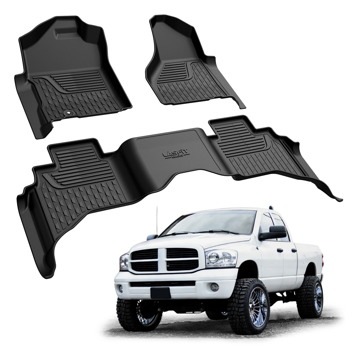 Heavy Duty 3D TPE Floor Mats for RAM 1500 2002-2008 & RAM 2500 / 3500 2003-2009