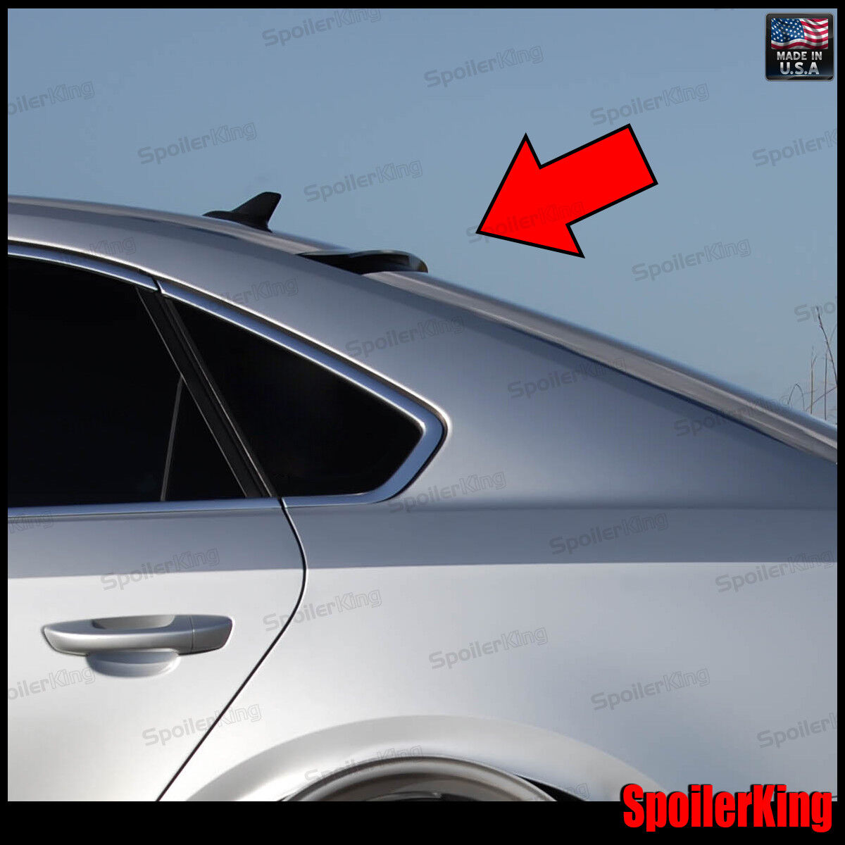 (818R) StanceNride Rear Roof Spoiler Window Wing (Fits: VW Passat 2012-2019 B7)