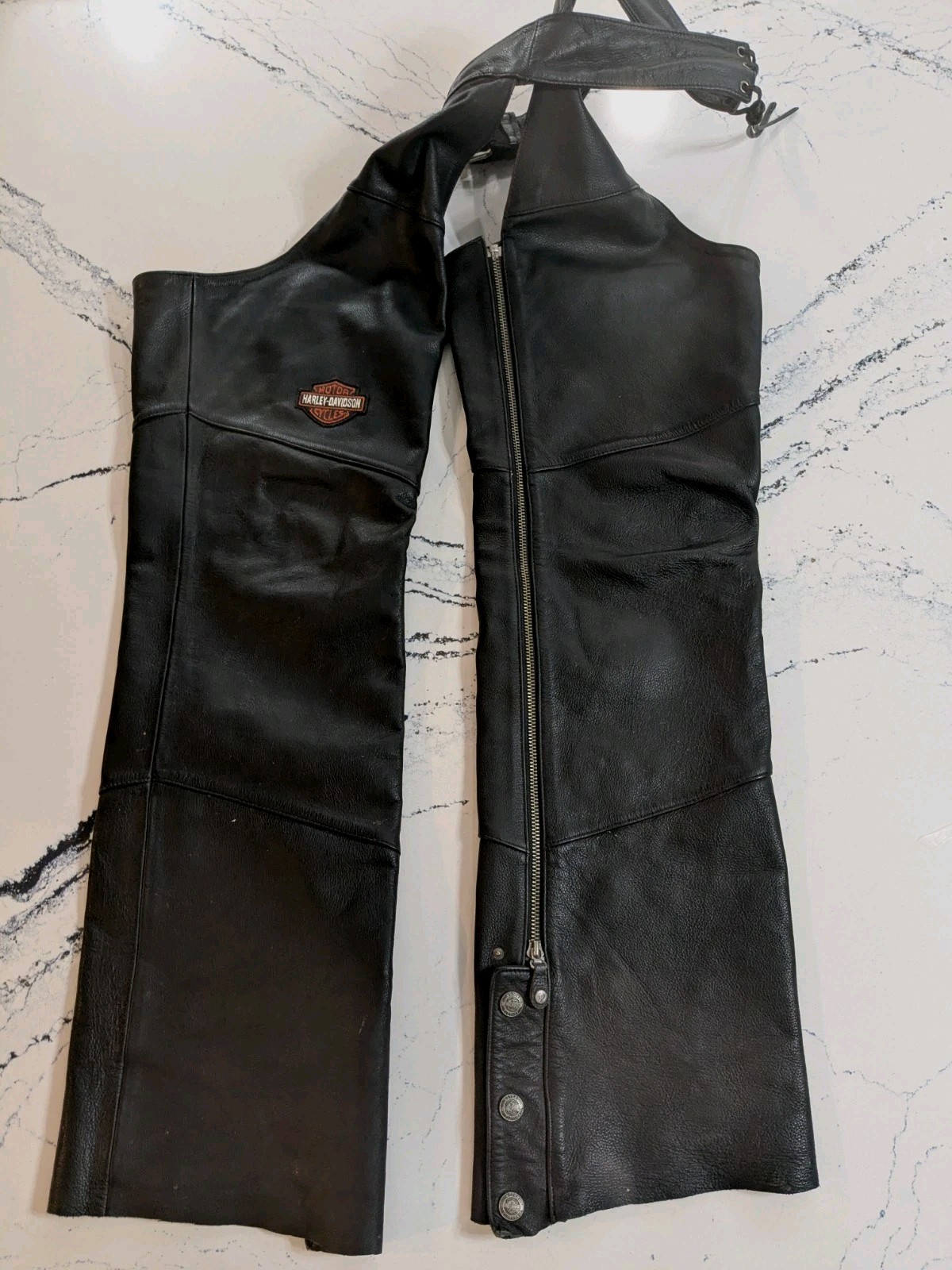 Vintag Harley-Davidson Men’s Leather Motorcycle Chaps Medium 