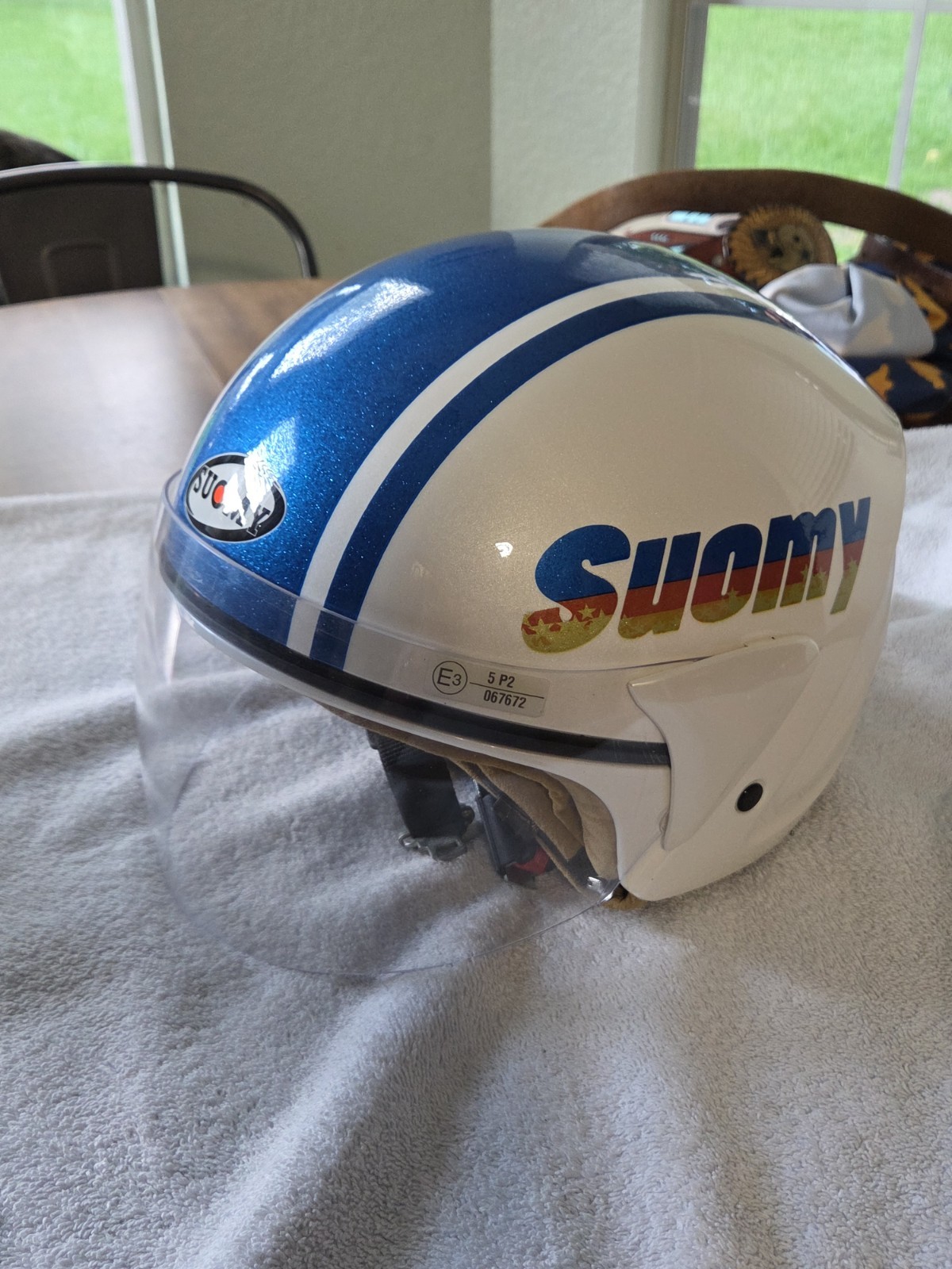 Vintage Suomy Jet Light Stripe Motorcycle Helmet Size Medium Made In Italy Rare Vintage Suomy Jet Light Stripe Motorcycle Helmet Size Medium Made In Italy Rare